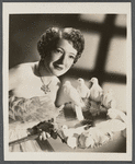 Portrait of magician Dell O'Dell with doves