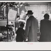 Window shoppers watching toy display in downtown Providence, Rhode Island