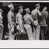 Soldiers from Fort Benning at the bus terminal in Columbus, Georgia.
