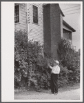 Judge Park pointing to the room in which he was born. The house is near the site of the old Parks Mill, Georgia.