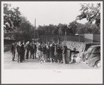 Pickets outside a textile mill in Greensboro, Green County, Georgia.