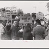 Pickets outside a textile mill in Greensboro, Green County, Georgia.