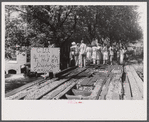 Pickets outside a textile mill in Greensboro, Greene County, Georgia.