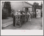 Filling out applications for employment at the Du Pont powder plant near Childersburg, at the employment office in Sylacauga, Alabama.