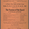 Handbill for the Savoy Opera Guild production of The Yeomen of the Guard at the Cherry Lane Theatre