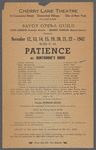Handbill for the Savoy Opera Guild production of Patience at the Cherry Lane Theatre