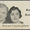 Promotional greeting postcard featuring Paul and Virginia Gilmore