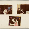 Three mounted photographs of unidentified personnel of the Living Theatre during the stage production R.U.R