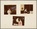 Three mounted photographs of unidentified personnel of the Living Theatre during the stage production R.U.R