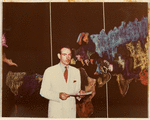 Three mounted photographs of unidentified personnel of the Living Theatre during the stage production R.U.R