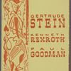 Fold-out program with border design by Robert Galster for the Living Theatre repertory of the stage productions Doctor Faustus Lights the Lights by Gertrude Stein, Beyond the Mountains by Kenneth Rexroth, and Faustina by Paul Goodman