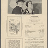 Back cover credit page of the souvenir program for the stage production The Bishop Misbehaves featuring Paul Gilmore and Virginia Gilmore in the stage production Accent on Youth