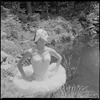 Tanaquil Le Clercq outdoors in costume for "Swan Lake"