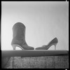 Boot and high heeled shoe
