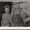 Mr. Thomas Templer and his son. A FSA (Farm Security Administration) client living in the submarginal area of Sugar Hill near Townsend, New York.