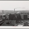 Factory and mills in the industrial city of Waterbury, Connecticut.
