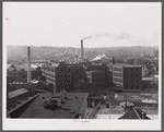 Factory and mills in the industrial city of Waterbury, Connecticut.