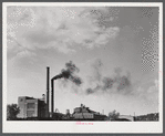 The Naugatuck Chemical Company with piles of old rubber tires. Naugatuck, Connecticut.
