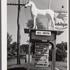 White Horse Whiskey advertisement in front of Horse and Hound Inn on Route 6. Watertown, Connecticut.