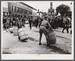 Getting ready for the boys' barrel rolling contest which preceded the men's competition. Presque Isle, Maine.