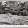 Main event of the potato barrel rolling contest in Presque Isle, Maine.