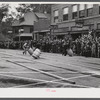 Main event of the potato barrel rolling contest in Presque Isle, Maine.