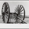 Giant wheels ten feet in diameter, once used for carrying logs to sawmill, Michigan.