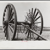 Giant wheels ten feet in diameter, once used for carrying logs to sawmill, Michigan.