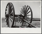 Giant wheels ten feet in diameter, once used for carrying logs to sawmill, Michigan.