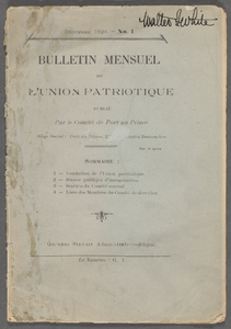 Bulletin mensuel de l'Union patriotique