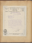 Letter from Will Goldston to Saram Ellison