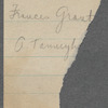 "Frances Grant" on lined paper