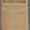 Mrs. H. B. Harris Forced Into Lifeboat by Husband