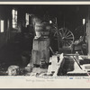 Interior of workshop on land to be optioned near Ithaca. Tompkins County, New York.