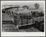 View of the loading chute and trains at Medora, North Dakota.
