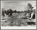 Street lined with partially-completed homes. Newport News Homesteads, Virginia.