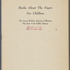 Books about the Negro for children 