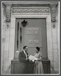Langston Hughes and Jean Blackwell Hutson at the Schomburg Collection 25th Anniversary exhibition at the 5th Avenue Main Branch (SASB)