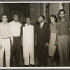 Dr. Martin Luther King, Jr., Coretta Scott King and Dr. Lawrence D. Reddick with unidentified others during their visit to India