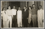 Dr. Martin Luther King, Jr., Coretta Scott King and Dr. Lawrence D. Reddick with unidentified others during their visit to India