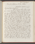 First page of transcript of letter from Cornelia Beekman to her father, Pierre Van Cortlandt