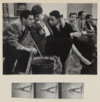 Peter Gennaro, Carol Haney, and Buzz Miller at a New Haven press conference for Pajama Game