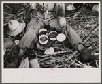Guanica (vicinity), Puerto Rico. Lunch of a sugar worker consisting of rice, beans and papaya. On a plantation.