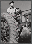 Tractor driver on a potato farm near Caribou, Maine
