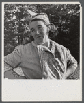Mrs. Louis Saffer, Jewish FSA (Farm Security Administration) client, on her farm in Branford, Connecticut.
