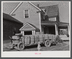 Wagon load of seed potatoes at the house of Lawrence J. Brown, FSA (Farm Security Administration) client of Eagle Lake, Maine.