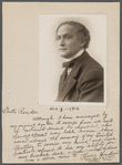 Portrait photograph of Harry Houdini, inscribed to "Gentle Reader"