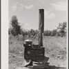 Stove on which cooking is done for a crew of thirty-five Florida migrants. Old Trap, North Carolina.