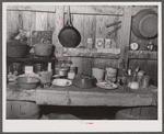 Cooking paraphernalia in a migrant shack. Belcross, North Carolina.