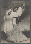 Eusebia Cosme in floor-length ruffled gown